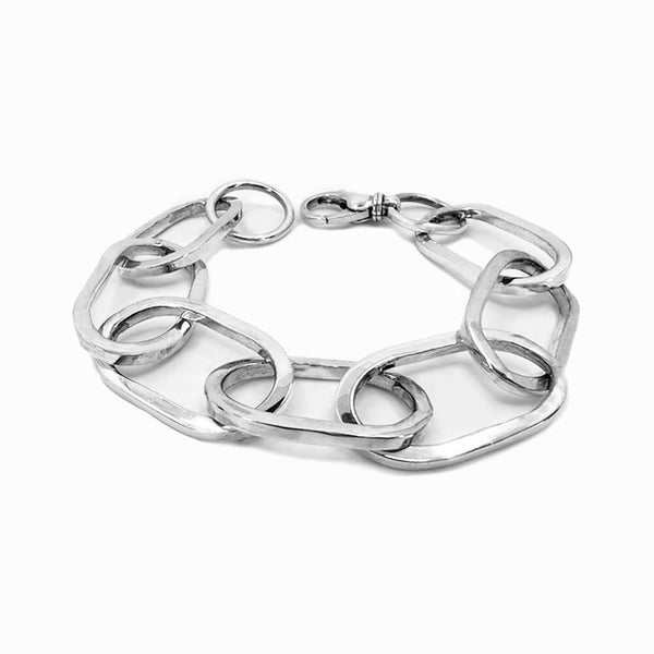 Sacred Bond chain link bracelet—handcrafted in polished sterling silver. Bold, sculptural, and enduring. A modern heirloom designed for lasting impact.
