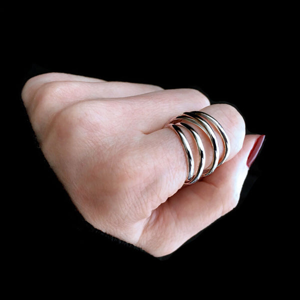 Elke Van Dyke Design image of the Cyclone Ring in Sterling Silver