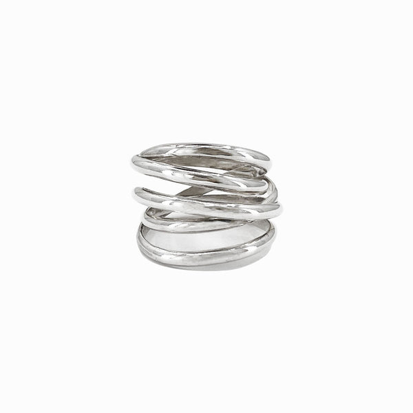 Elke Van Dyke Design image of the Cyclone Ring in Sterling Silver