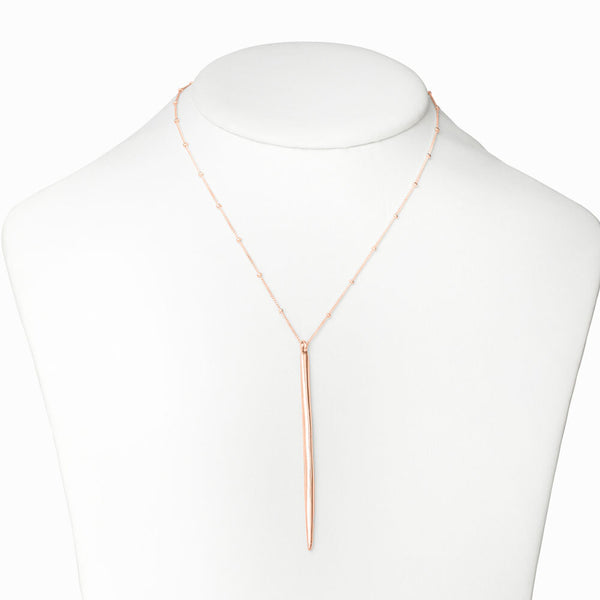 Elke Van Dyke Large Rose Gold Icicle Necklace – handmade organic pendant, minimalist and sculptural design.