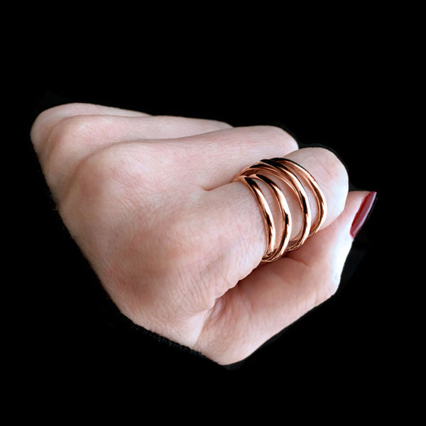 Elke Van Dyke Design image of the Cyclone Ring in Rose Gold