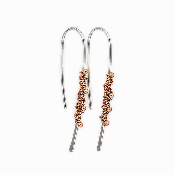 Elke Van Dyke Design Rose Gold Dewdrop Threader Earrings