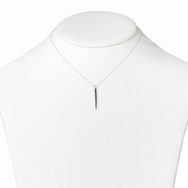 Elke Van Dyke Small Oxidized Icicle Necklace – handcrafted sterling silver pendant with nature-inspired, minimalist edge.