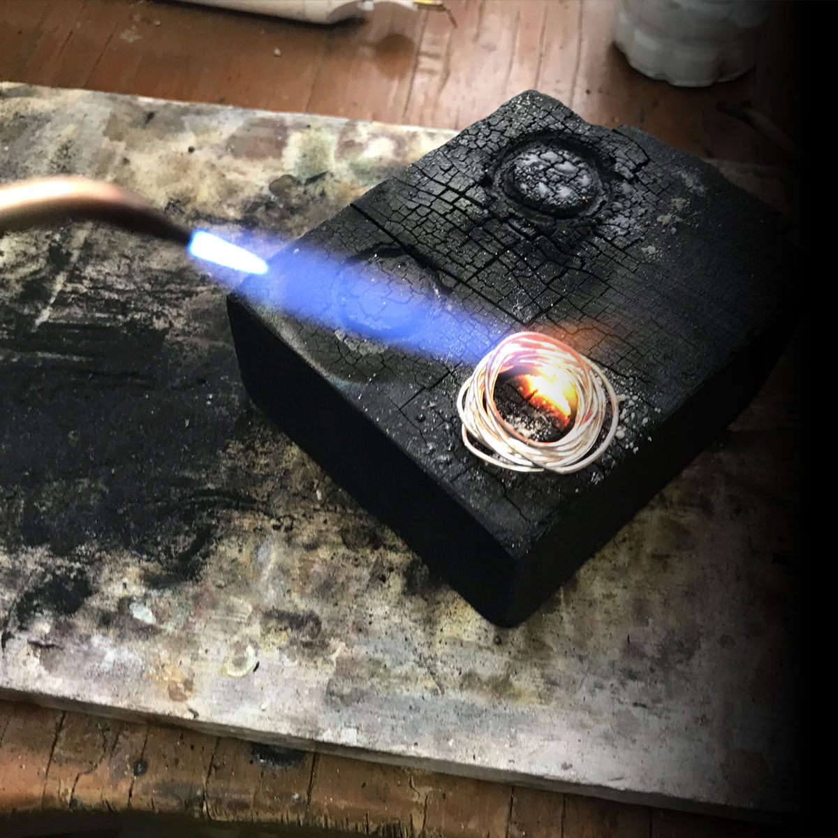 Elke Van Dyke Design Flame Torching Handmade Jewelry