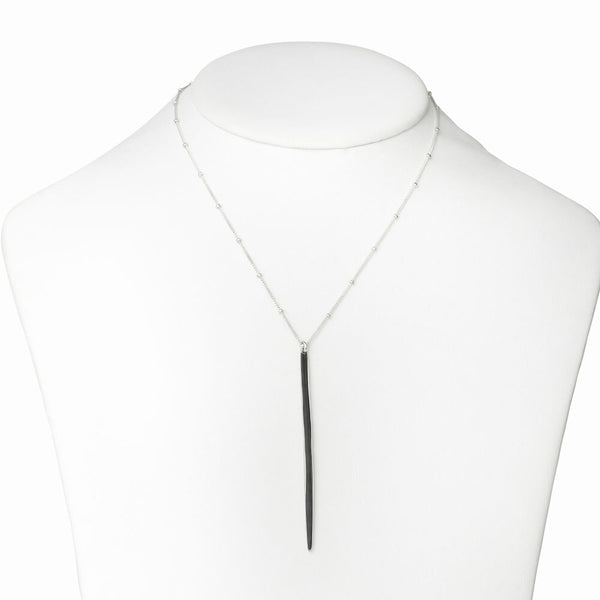 Elke Van Dyke Large Oxidized Silver Icicle Necklace – handcrafted statement pendant with organic, nature-inspired style.