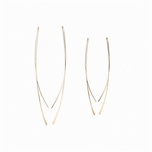 Elke Van Dyke Design 14K Gold Wrap Threader Earrings both sizes