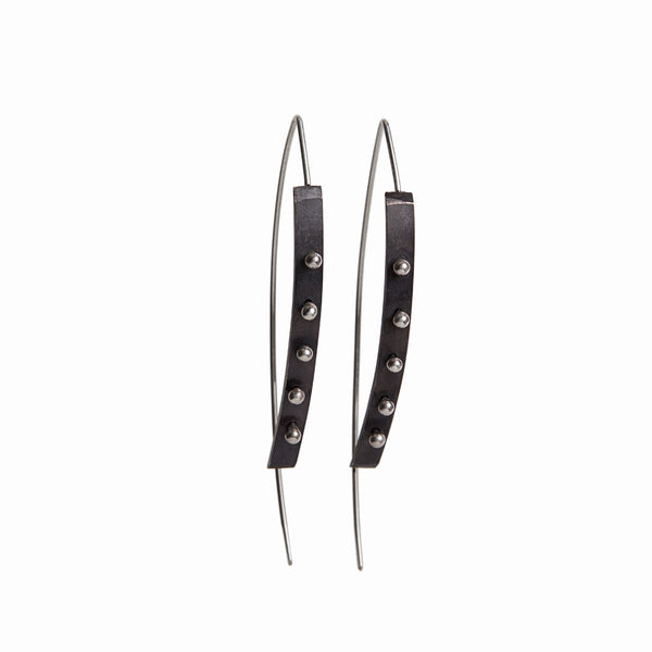 Elke Van Dyke Design Black Oxidized Moonscape Earrings