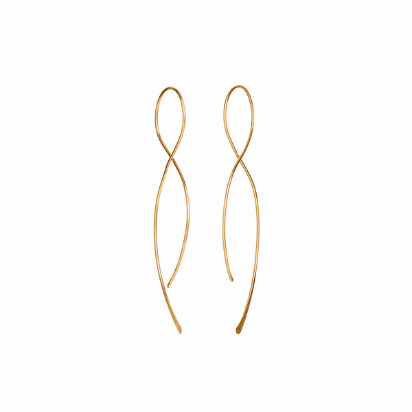 Elke Van Dyke Design Gold Double Wisp Threader Earrings