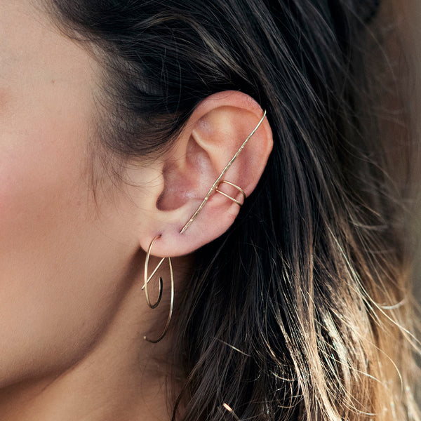 Elke Van Dyke Design Rose Gold Minimal Ear Cuff front view