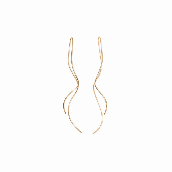 Elke Van Dyke Design Gold Squiggle Threader Earrings