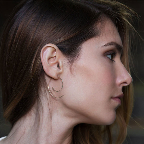 Elke Van Dyke Design Rose Gold Spiralight Hoop Threader Earrings