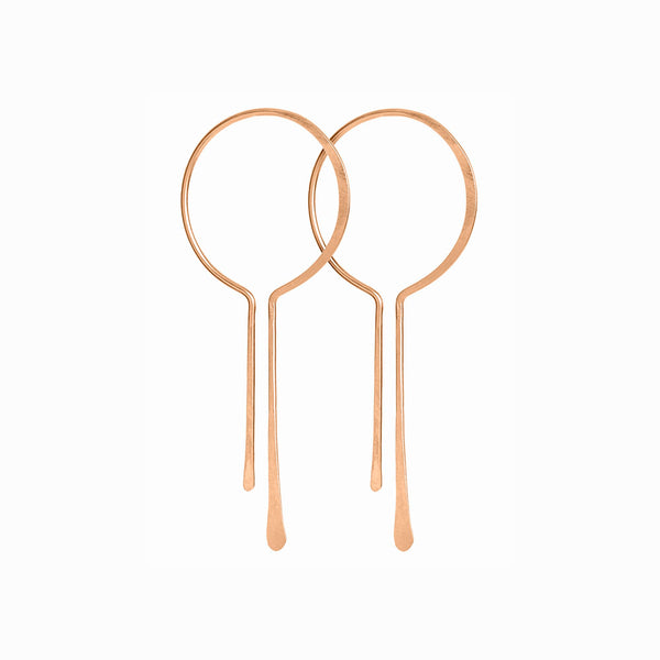 Elke Van Dyke Design Long Gold Drop Hoops