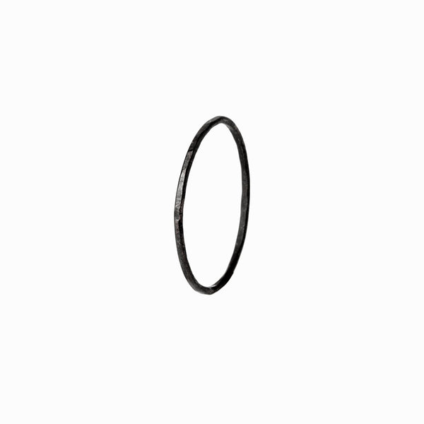 Elke Van Dyke Design Oxidized Silver Stacking Ring side view