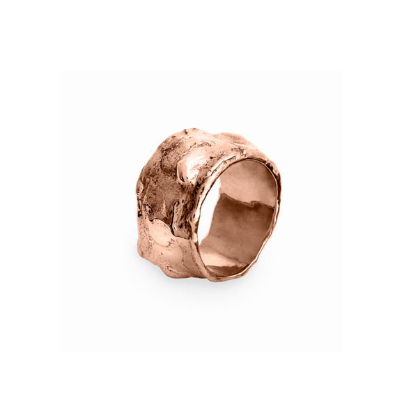 Elke Van Dyke Design Wide Rose Gold Waterfall Ring on side