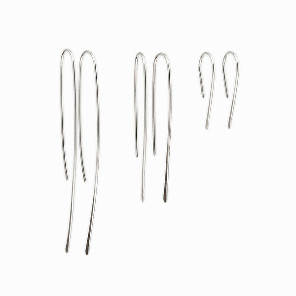 Elke Van Dyke Design Silver Classic Threader Earrings all sizes