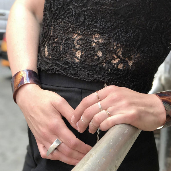 Elke Van Dyke Design Oxidized Silver Stacking Ring set of 3