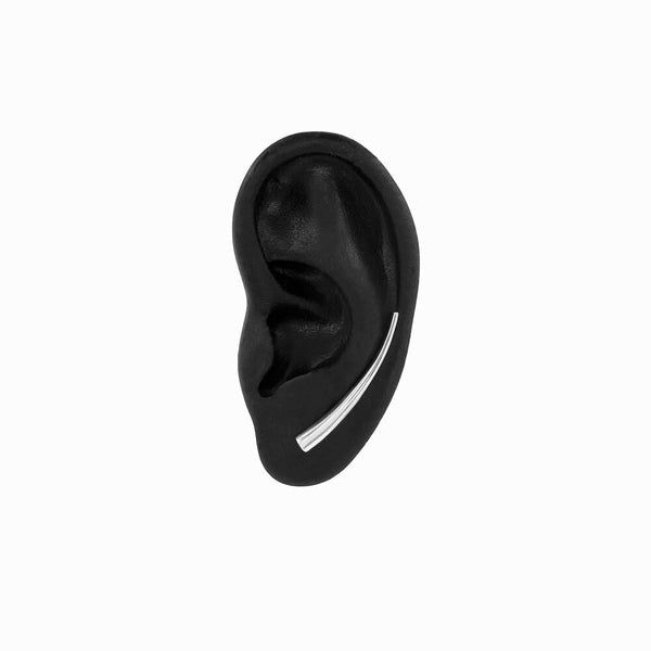 Elke Van Dyke Design Tsunami Ear Climbers on black ear