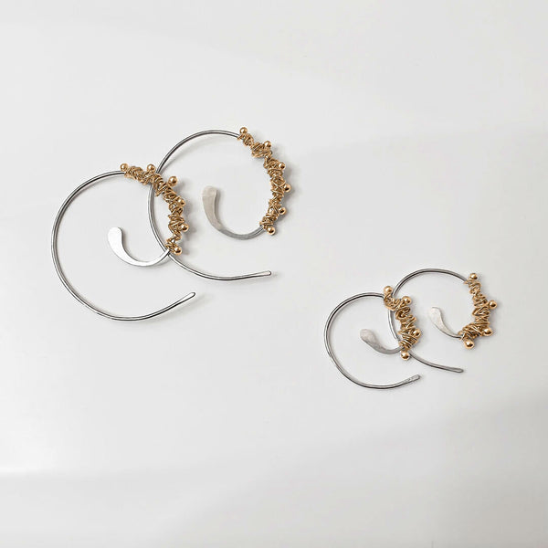 Elke Van Dyke Design Gold Dewdrop Hoop Threader Earrings
