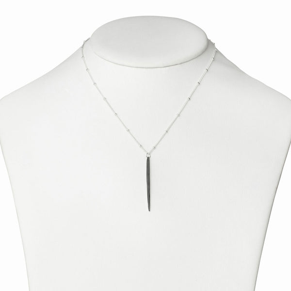 Elke Van Dyke Design Oxidized Silver Icicle Medium Necklace on mannequin neck