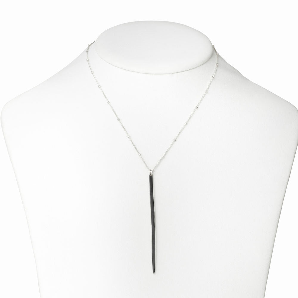 Elke Van Dyke Design Oxidized Silver Icicle Necklace in Large on mannequin neck
