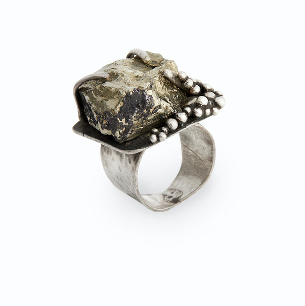 Elke Van Dyke Design Granulated Pyrite Ring