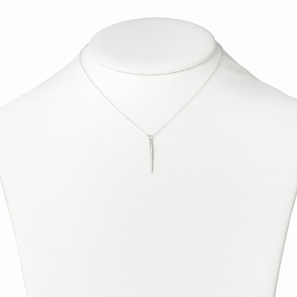 Elke Van Dyke Design Small Silver Icicle Necklace on mannequin neck