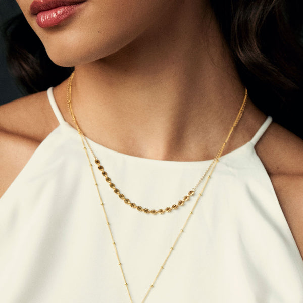 Elke Van Dyke Design Gold Sequin Chain Necklace