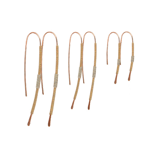 Elke Van Dyke Design Sunset Spiralight Threader Earrings all sizes
