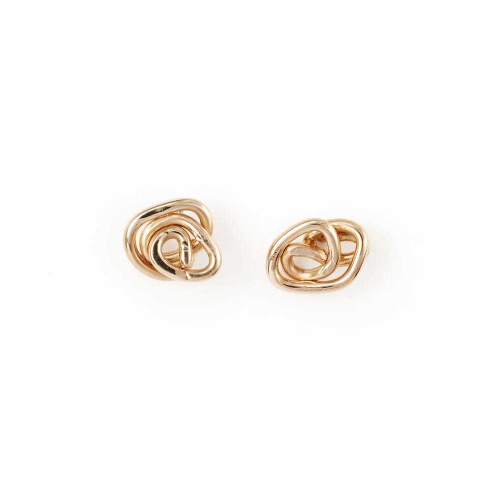 Elke Van Dyke Design 14K Gold Knot Stud Earrings
