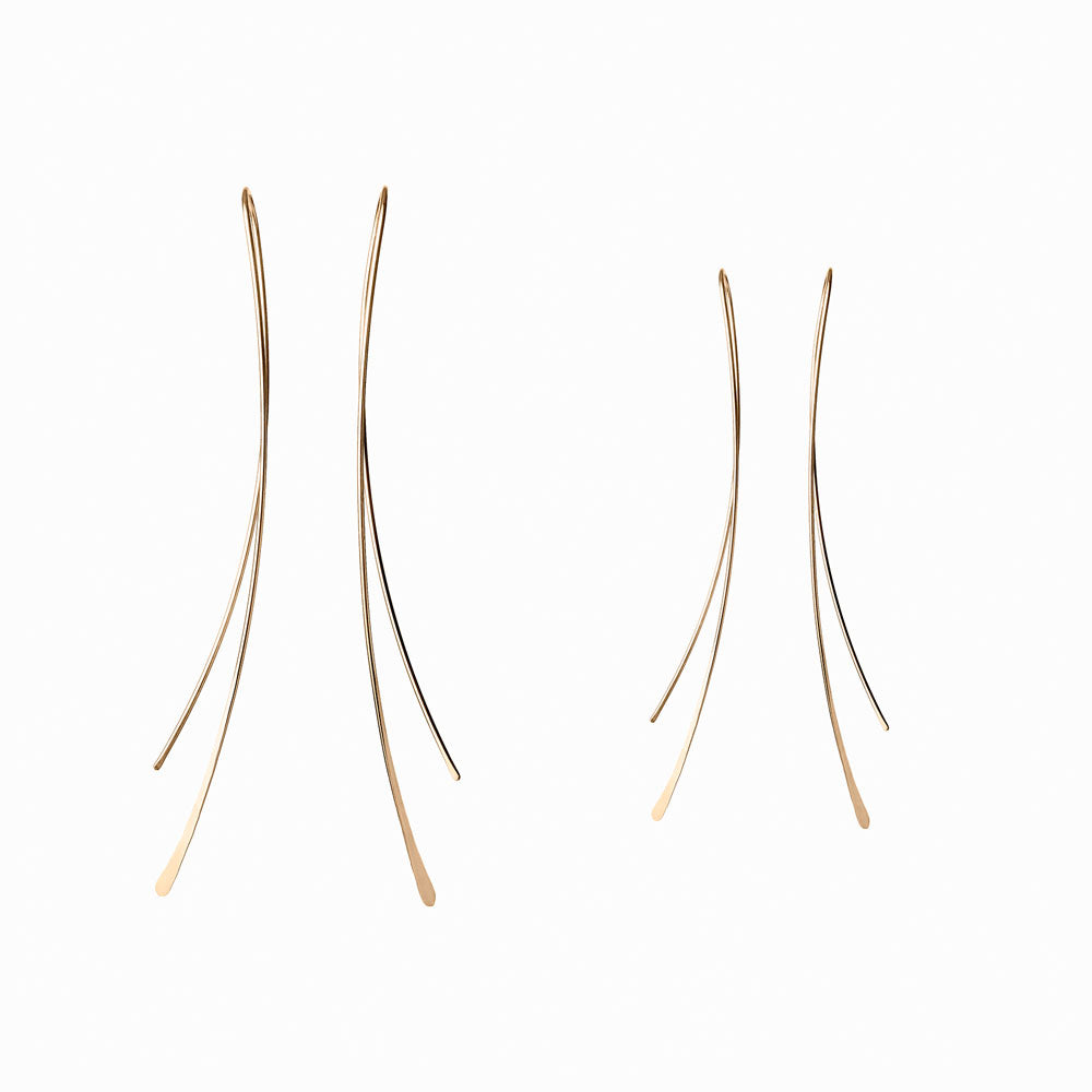 Elke Van Dyke Design 14K Gold Wrap Threader Earrings both sizes