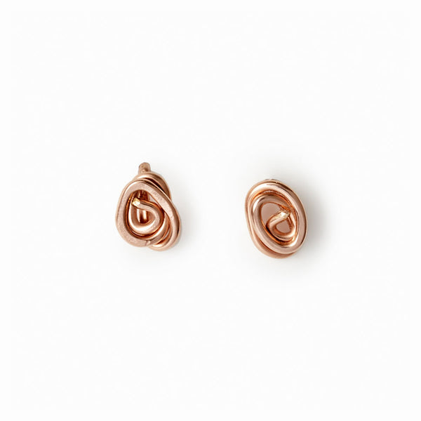 Elke Van Dyke Design Rose Gold Knot Stud Earrings