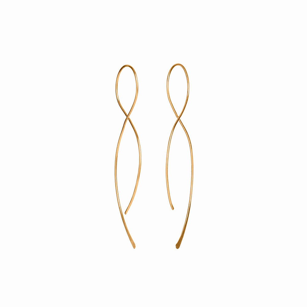 Elke Van Dyke Design Gold Double Wisp Threader Earrings