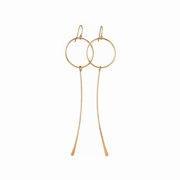 Elke Van Dyke Design Gold Moon Dangle Earrings