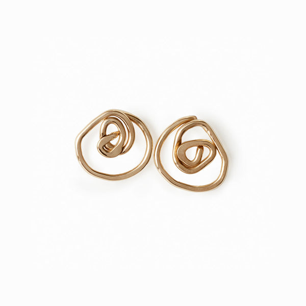 Elke Van Dyke Design Gold Rose Stud Earrings