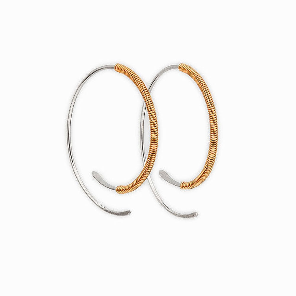 Elke Van Dyke Design Gold Spiralight Hoop Threader Earrings