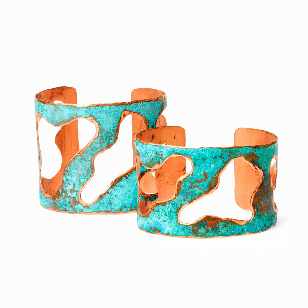 Elke Van Dyke Design Lake Copper Cuff Bracelets both sizes