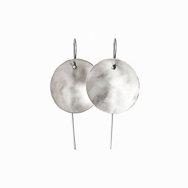 Large Silver Moon Earrings