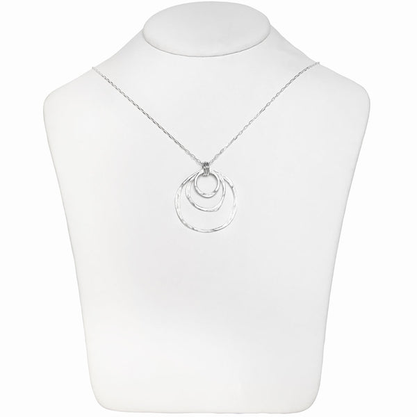 Elke Van Dyke Design Orbit Trio Ring Necklace on mannequin neck