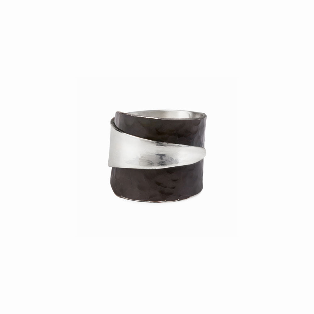 Oxidized Silver Wrap Ring
