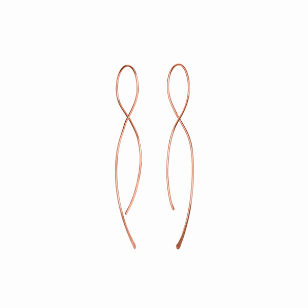 Elke Van Dyke Design Rose Gold Double Wisp Threader Earrings