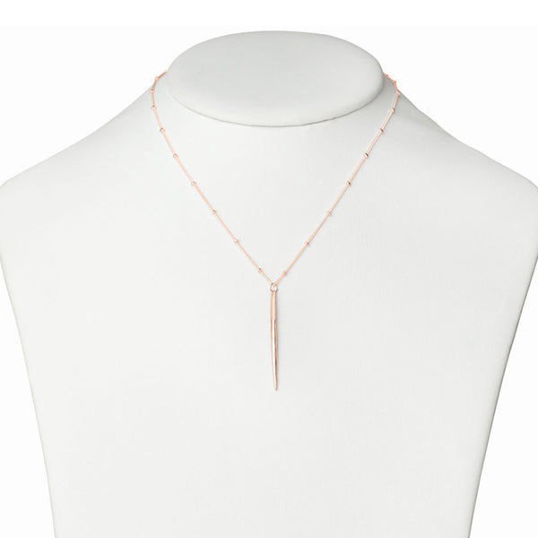 Elke Van Dyke Design Medium Rose Gold Icicle Necklace on mannequin neck