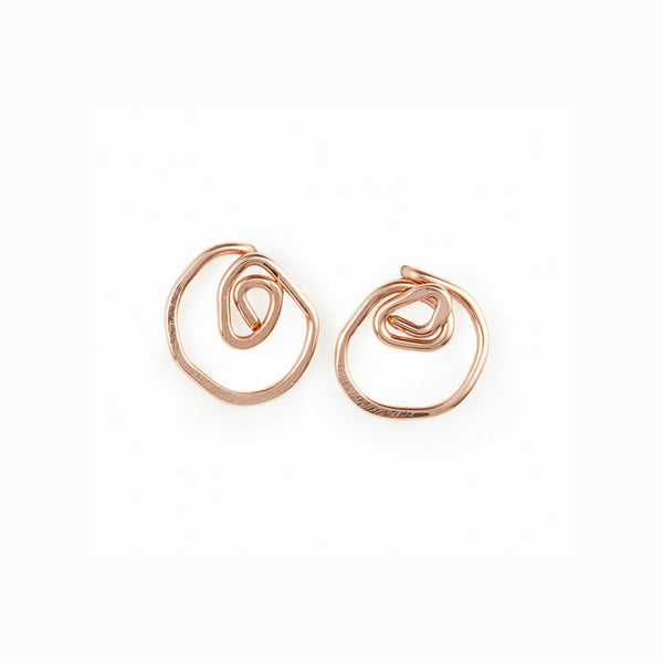 Elke Van Dyke Design Rose Gold Rose Stud Earrings