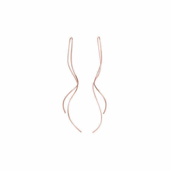 Elke Van Dyke Design Rose Gold Squiggle Threader Earrings