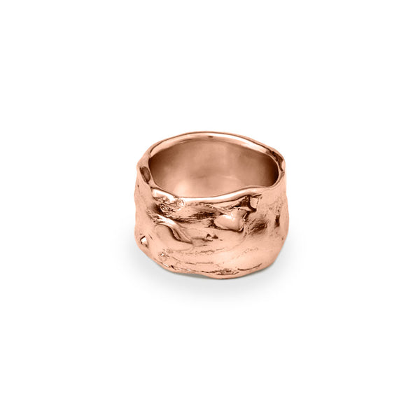 Elke Van Dyke Design Wide Rose Gold Waterfall Ring on side