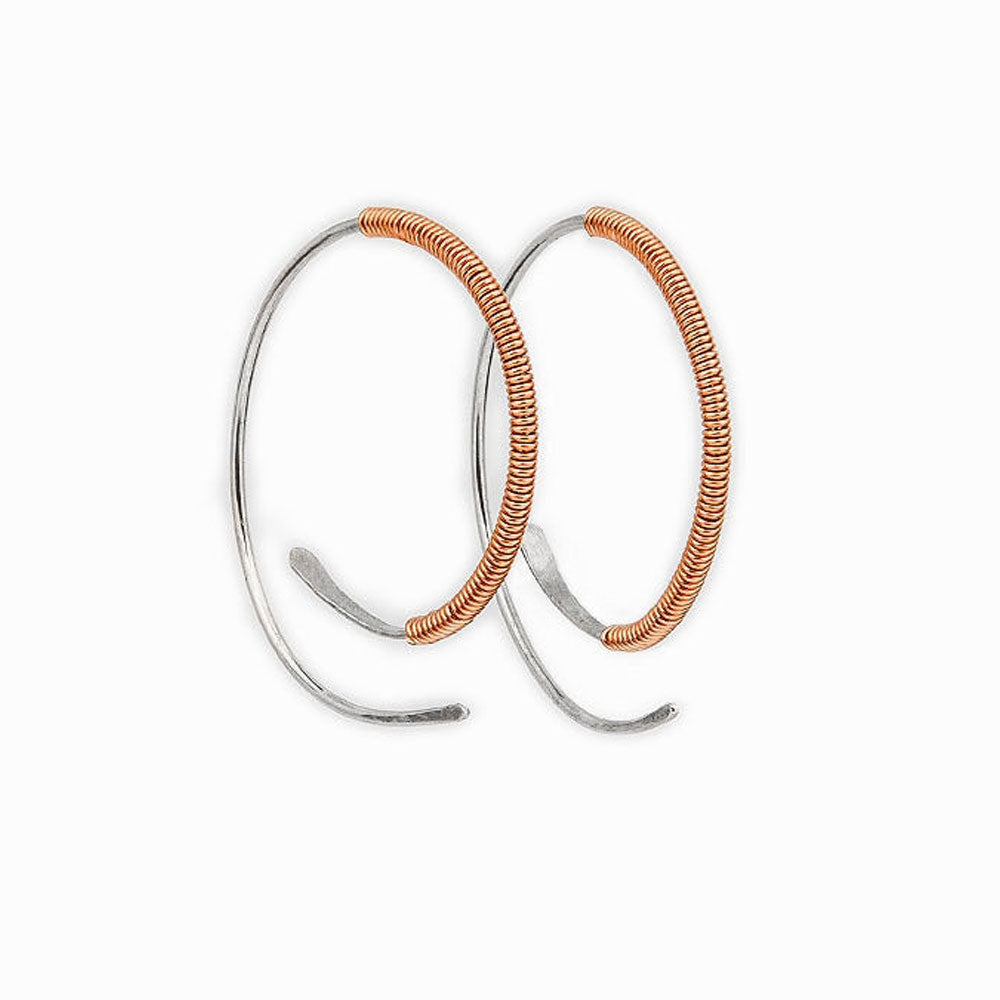 Elke Van Dyke Design Rose Gold Spiralight Hoop Threader Earrings