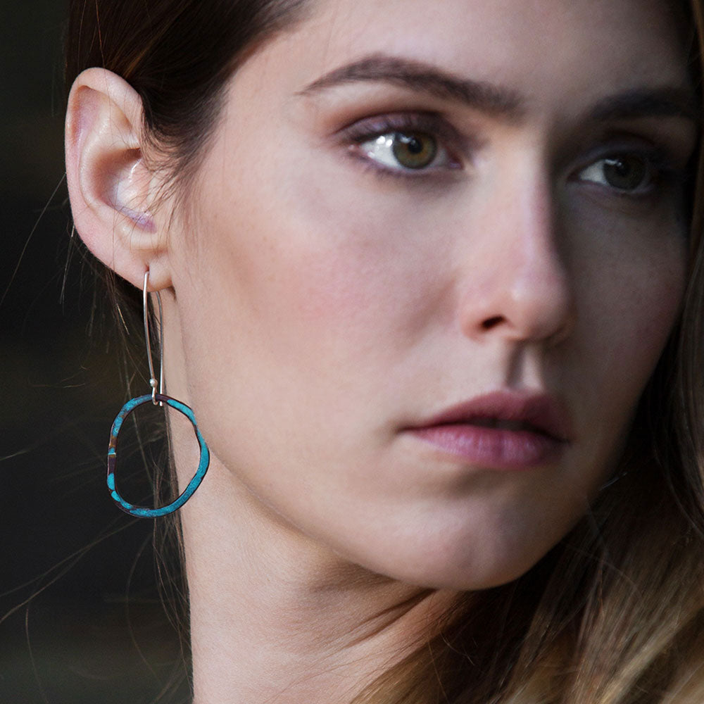 Elke Van Dyke Design Turquoise Laguna Earrings on model
