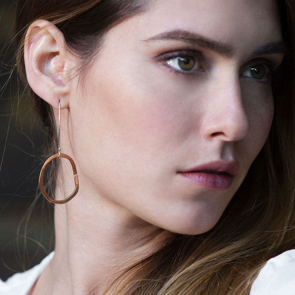 Elke Van Dyke Design Copper Laguna Earrings on model