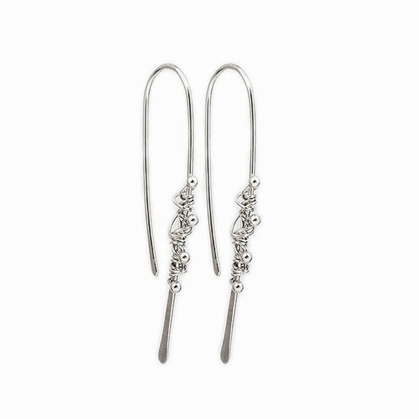 Silver Dewdrop Threader Earrings
