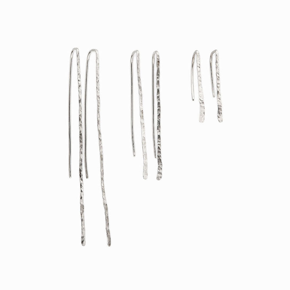 Silver Twig Threader Earrings