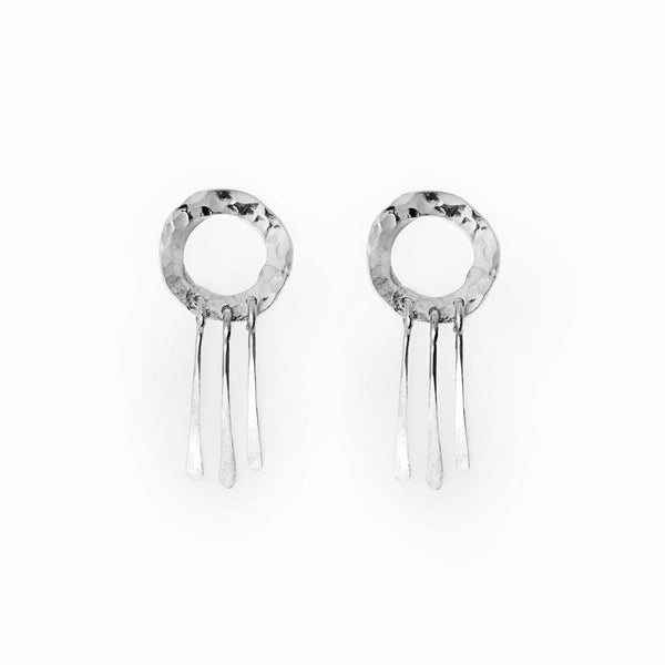 Silver Landscape Stud Earrings